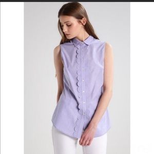 BANANA REPUBLIC SIZE 0 RILEY SLEEVELESS SCALLOPED